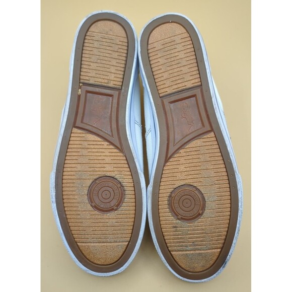 Polo Ralph Lauren Vaughn White Canvas Sneakers Shoes Mens Size 11 D Leather Lace - Picture 8 of 12